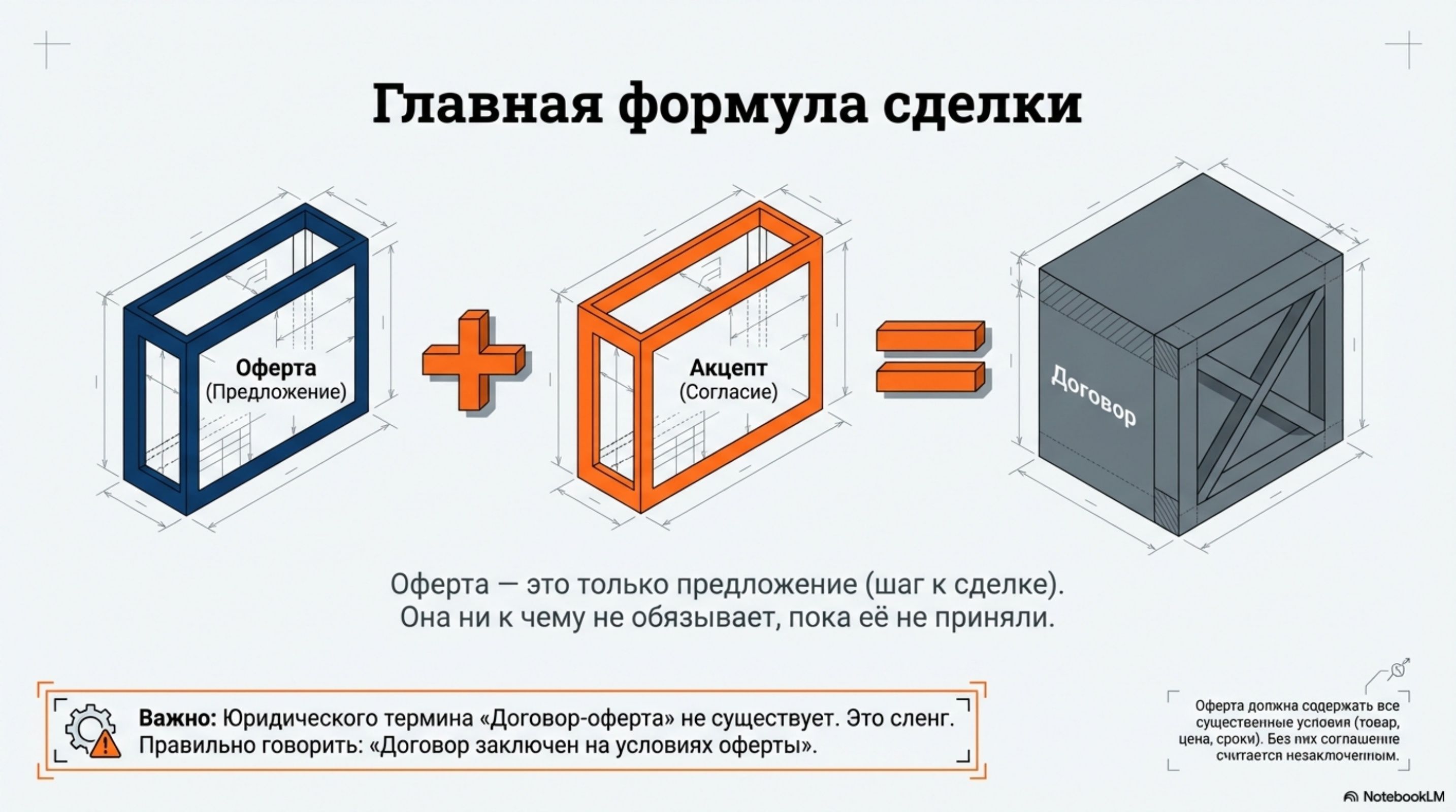 Схема оферта плюс акцепт равно договор