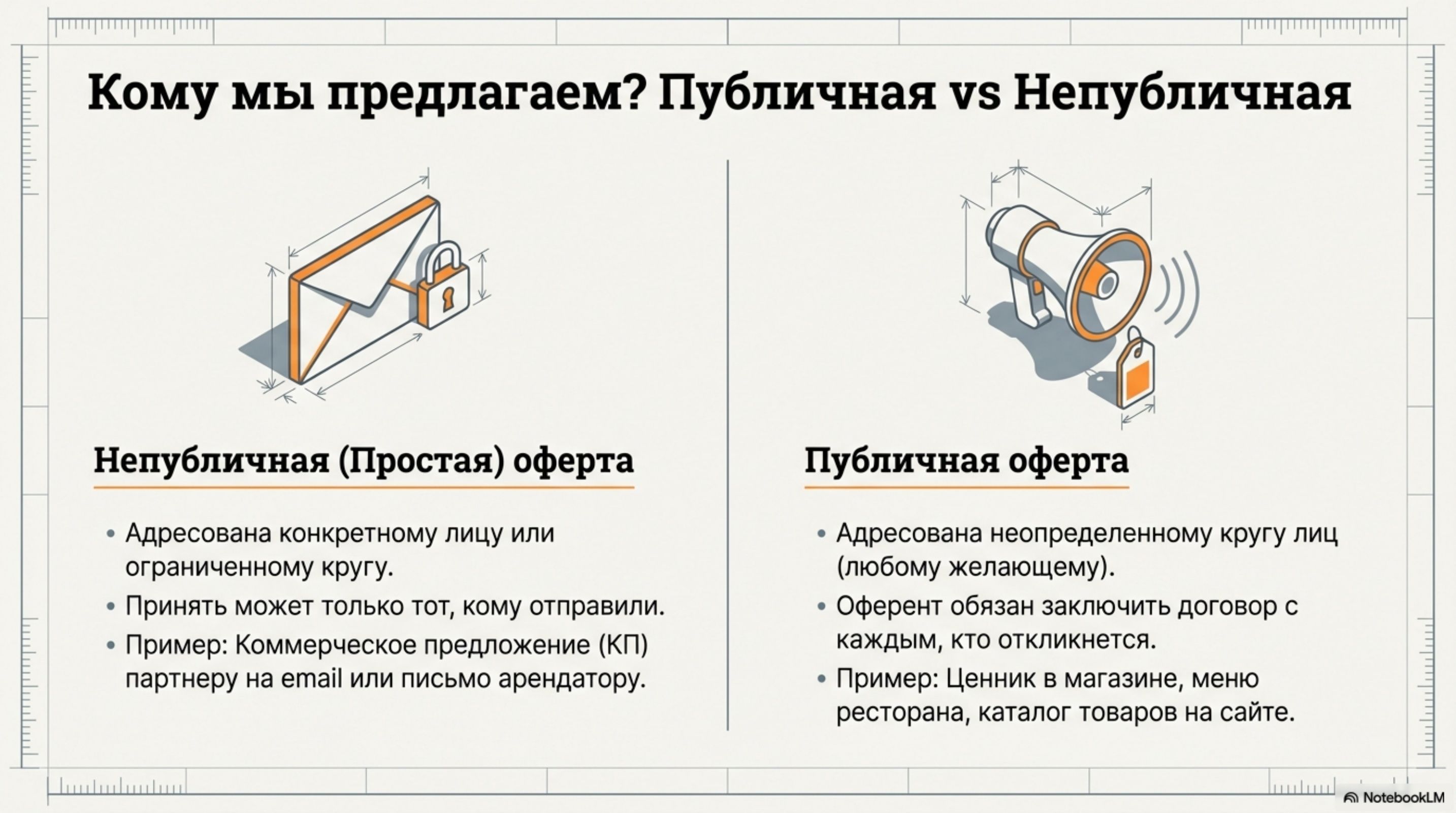 Сравнение публичной и непубличной оферты